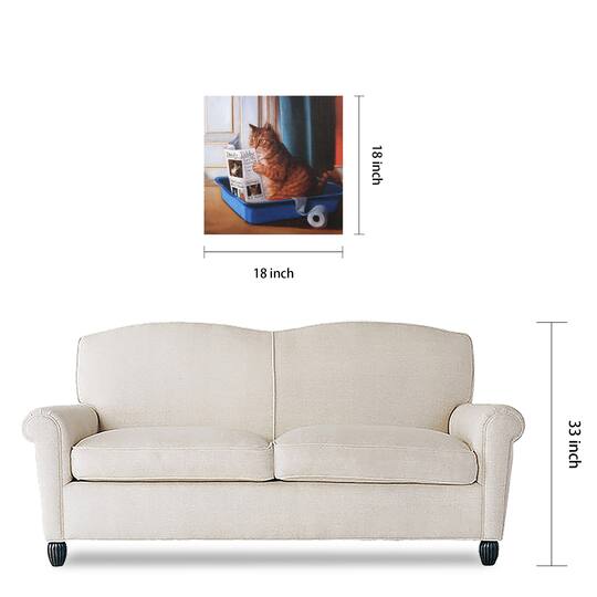 Empire Art Direct 18" x 18" Cat on a Throne Graphic Art Print on Gallery Wrapped Canvas Wall Art